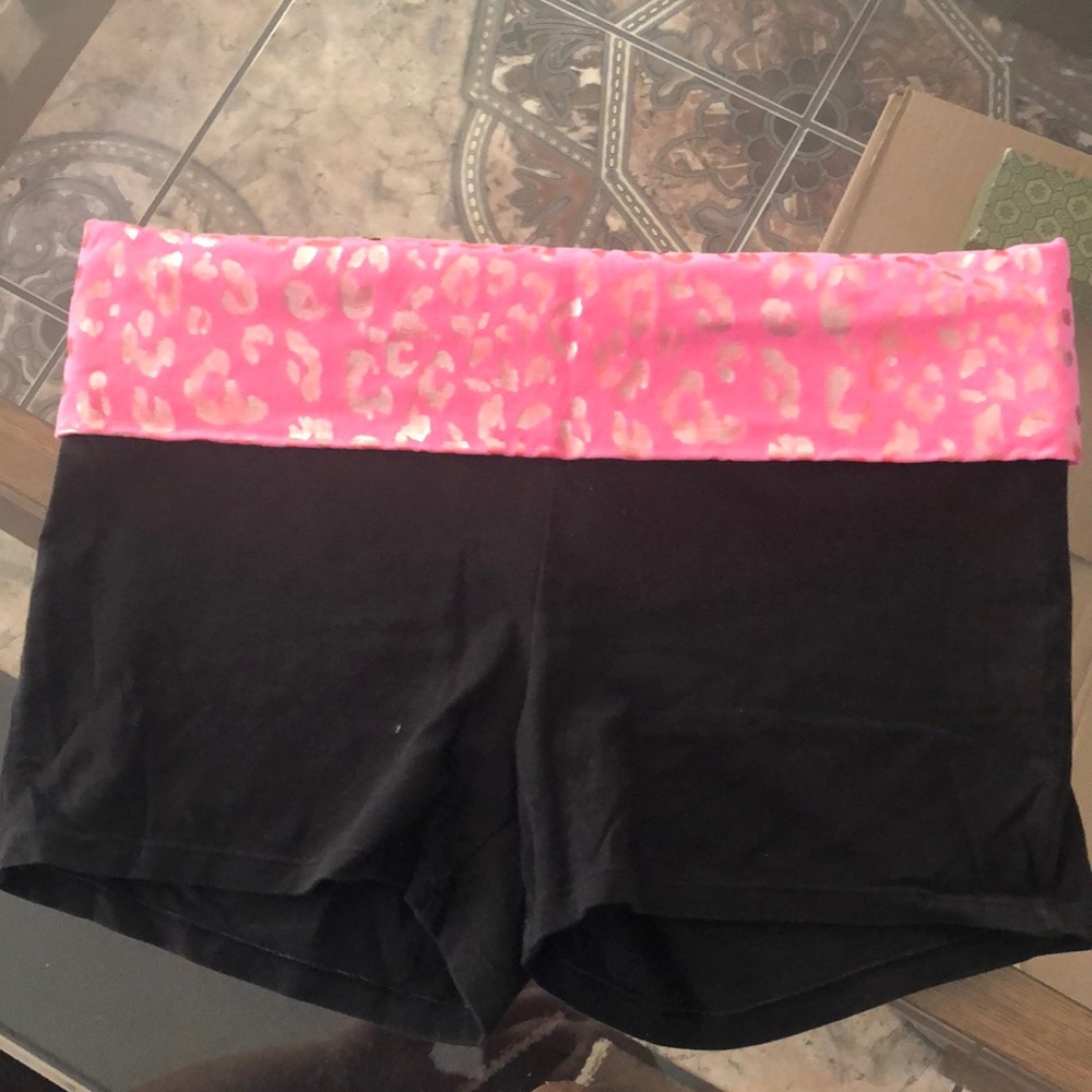 Pink yoga shorts